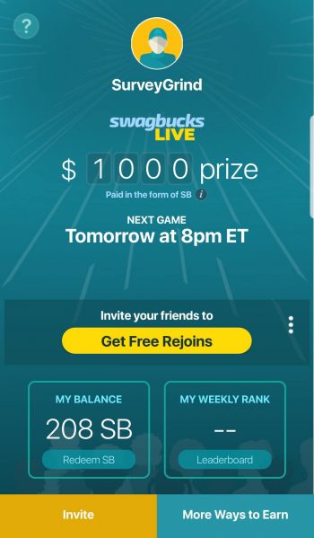 Transmisión en vivo de Swagbucks