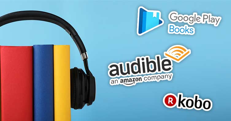 Blue headphones books audiobooks audible kobo google play
