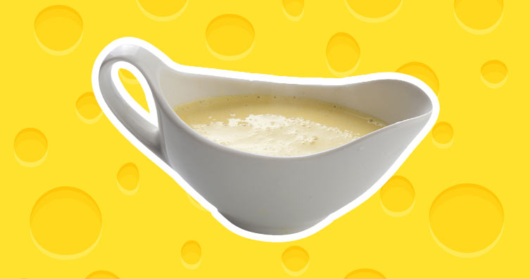 Cheese sauce jug cheese background