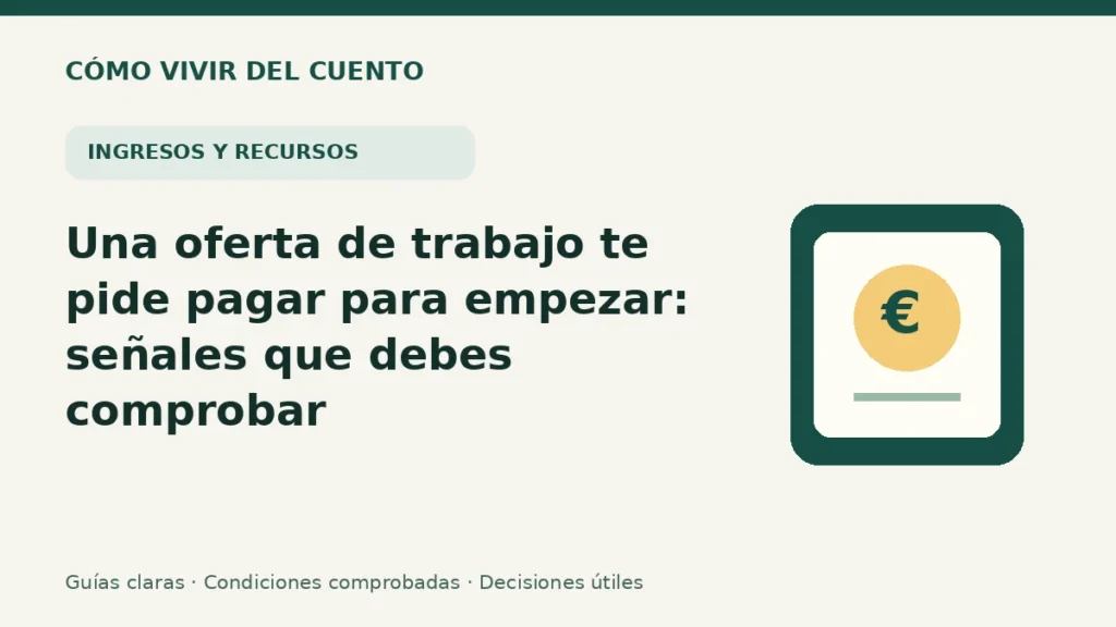 Una oferta de trabajo te pide pagar para empezar: señales que debes comprobar